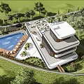 Modern Detached Villa Featuring Rooftop Terrace Swimming Pool Sun Loungers And Greenery
