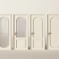 Modern White Hinged Doors With Various Glass Designs And Metal Handles