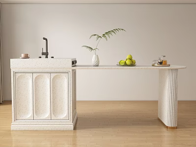 Cream wind island table 3d model