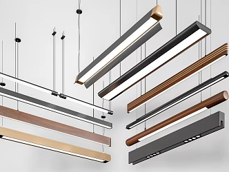 Modern office lamp office chandelier long chandelier decorative chandelier 3d model