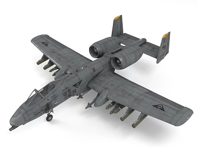 Gray Military Fighter Jet With Multiple Armaments And Dual Engines 3d model
