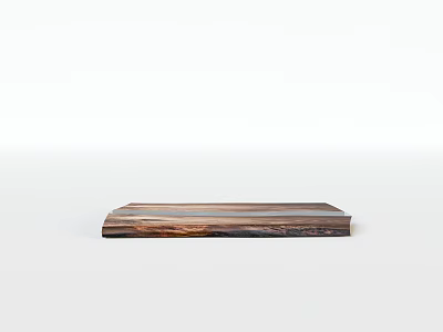 Simple Modern Wooden Coffee Table Featuring Natural Wood Grain In Living Room 3d model