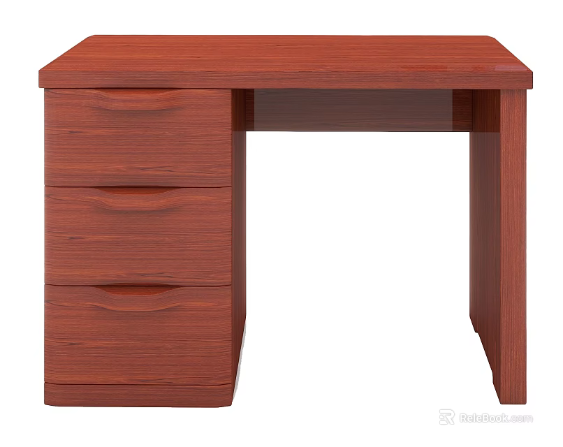 Wooden Dressing Table With Three Drawers Simple Design Home Bedroom Furniture 3d model 