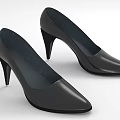 Black Pointed Toe High Heels With Sleek Leather Design And Stiletto Heel For Women
