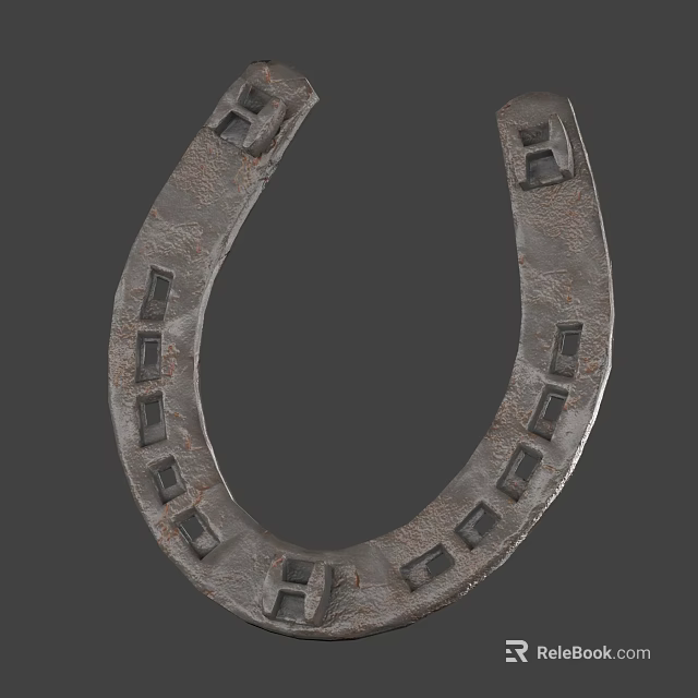 Durable Metal Horseshoe With Square Notches For Agricultural Equipment Use 3d model 