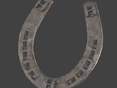 Durable Metal Horseshoe With Square Notches For Agricultural Equipment Use 3d model