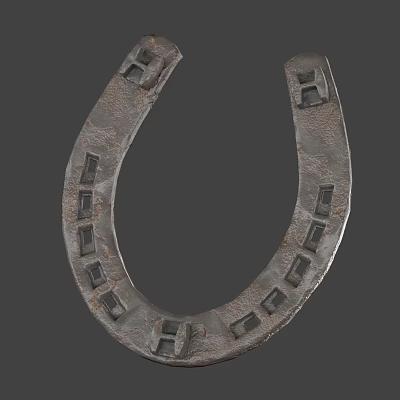 Durable Metal Horseshoe With Square Notches For Agricultural Equipment Use 3d model