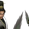Ancient Game Characters In Traditional Robes With Feather Details And Ornate Headwear