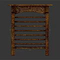 Ornate Wooden Side Table Square Top Carved Legs And Lower Shelf