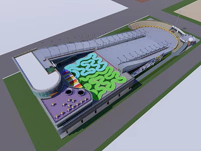 Modern Sports Fitness Center With Running Track And Multipurpose Training Areas 3d model