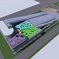 Modern Sports Fitness Center With Running Track And Multipurpose Training Areas