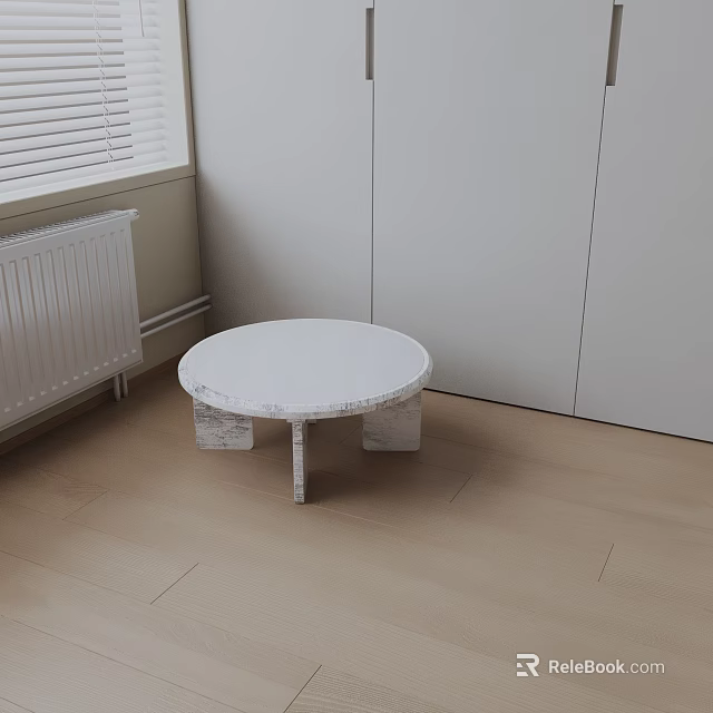 Modern Fabric Sofa and Round Wooden Coffee Table Set for Cozy Living Room Decor 3d model 