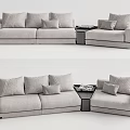 Light Gray L Shaped Sectional Sofa With Multiple Cushions And Modern Design 3d model