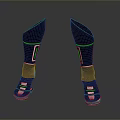 Black Leg Braces With Blue Accents White Details And Reflective Soles