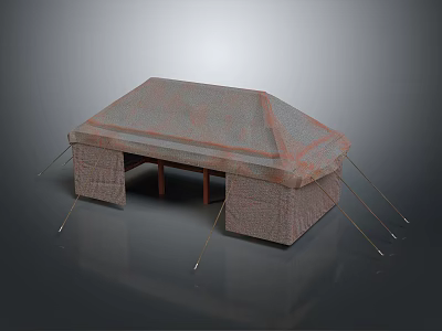 Outdoor Camping Tent With Sturdy Poles Mesh Fabric And Portable Design Structure 3d model