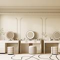 Modern cream dressing table 3d model