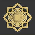 Golden Flower Shaped Decorative Household Ornament With Intricate Petal And Central Design
