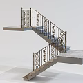 Decorative Wrought Iron Staircase Railing With Intricate Patterns And Balusters