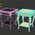 Black and White Decorative Side Tables With Square Tops And Ornate Designs