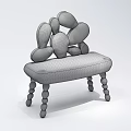 Modern Beige Abstract Sofa With Fabric Upholstery Unique Irregular Backrest And Wooden Cylindrical Legs