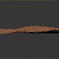Red Scenic Landscape with Textured Surface and Gullies in Mountainous Terrain