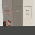 Wall Mounted Fire Hydrants With Red Fire Extinguishers And Fire Alarm 119 Signage