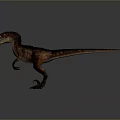 Detailed Reddish Brown Dinosaur 3D Model In Standing Pose With Sharp Teeth