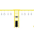 Yellow Playground Equipment With Ladders Hanging Rings And Climbing Structures