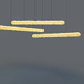 Modern Minimalist Golden Textured Rectangular Pendant Lights Suspended On Neutral Gray Background 3d model