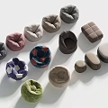 Colorful Ottoman Poufs With Various Shapes And Assorted Colors For Home Decor