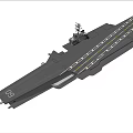 Military Aircraft Carrier Model With Flight Deck And Island Structure 3d model