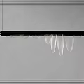 Modern Black Frame Chandelier With White Petal Shaped Glass Shades For Interior Ceiling