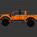 Orange Lego Pickup Truck Brick Built With Off Road Style And Large Tires
