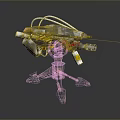 Turret Turntable Railgun Sci-fi Tower Defense Game Tower Defense Sci-fi Turret Game Turret Game Battery 3d model