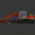 Red Tracked Excavator Functional Vehicle with Cab and Heavy Duty Bucket