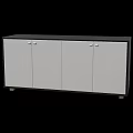 Modern Entryway Side Cabinet With White Doors Black Frame And Metal Handles