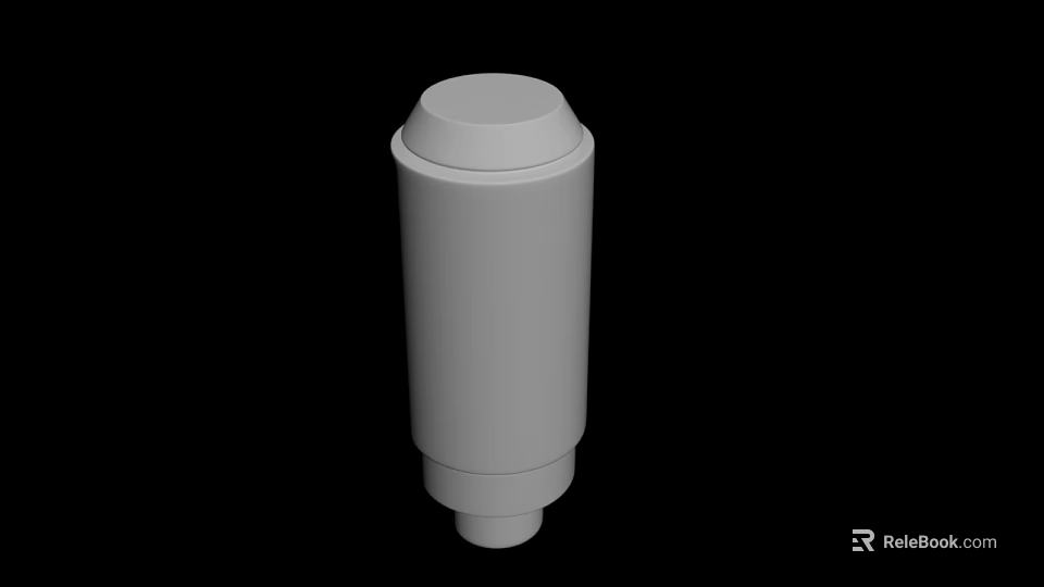 White Cylindrical Object With Minimalist Design Smooth Surface And Modern Shape Isolated On Black Background 3d model 