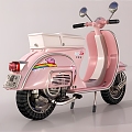 Pink Electric Car Car Electric Car Motorcycle Electric Motorcycle Scooter Pink Cartoon Cute Transportation 3d model