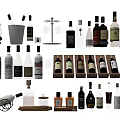Modern wine bottle combination 3d model