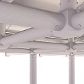 Wooden Building Frame Structure With Open Roof Truss And Support Columns