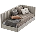 Stylish Gray Bed Designs With Ribbed Headboard Decorative Pillows Blankets And Quilts