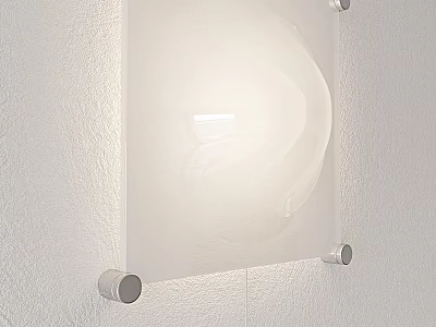 Modern Minimalist Wall Lamp on White Wall with Transparent Glass Lampshade and Metal Brackets 3d model