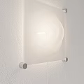 Modern Minimalist Wall Lamp on White Wall with Transparent Glass Lampshade and Metal Brackets