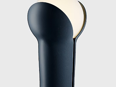 Modern Sleek Table Lamp With Black Body And White Shade Minimalist Design 3d model