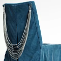 Stylish Blue And Purple Dining Chairs With Soft Velvet Upholstery Decorative Ring And Tassel Accents