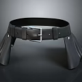 Stylish Black Coffee Table With Metal Buckle Detail And Durable Leg Structure 3d model