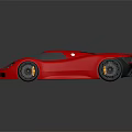 Red Sleek Sports Car With Modern Streamlined Design Black Wheels And Glass Roof