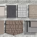 Various Roman Blinds Styles With Different Fabrics And Modern Patterns 3d model