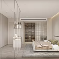 Modern Bedroom Interior Design With Bed Wardrobe Window Desk Nightstand And Area Rug