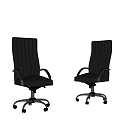 Black Office Chair With Striped Back Design Armrests And Wheels For Office Use